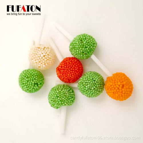 Hot sale mini pearl coated jelly lollipop candy in bulk